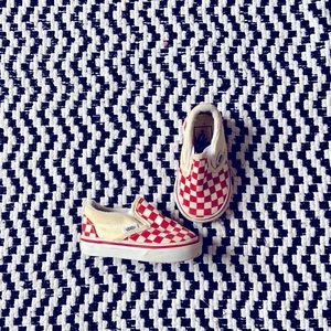 Infant’s Red Checkered Classic Slip-On Vans